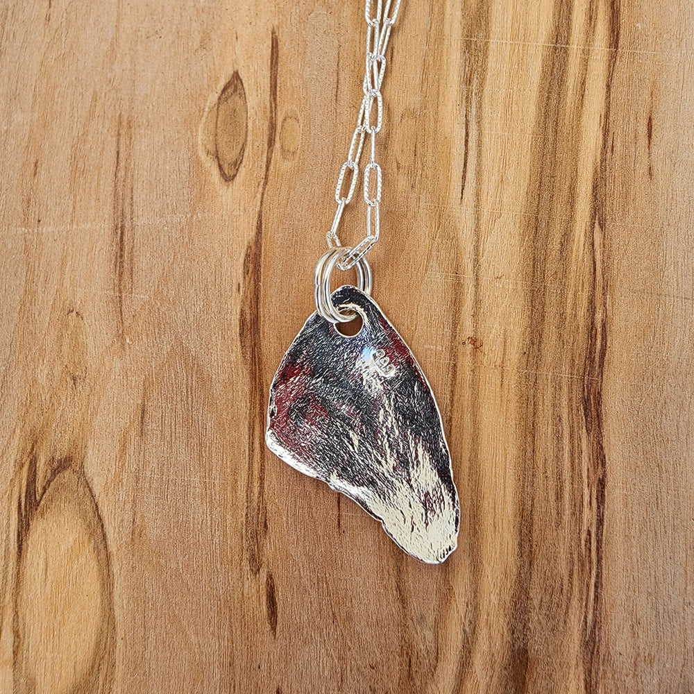 Silver Boho Triangle Pendant With Rhinestones