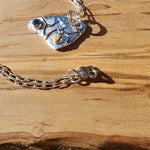 Silver Boho Triangle Pendant With Rhinestones