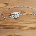 Silver Boho Triangle Pendant With Rhinestones