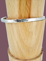 Sterling Silver Cuff Bracelet Hammered Texture Rectangular - South Florida Boho Boutique