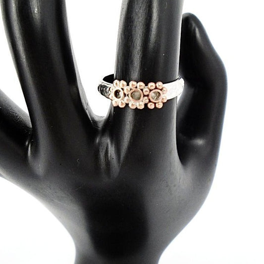 Sterling Silver Ring with Copper Daisy Pedal - South Florida Boho Boutique