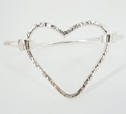 Sterling Silver Bracelet with Heart Clasp - South Florida Boho Boutique