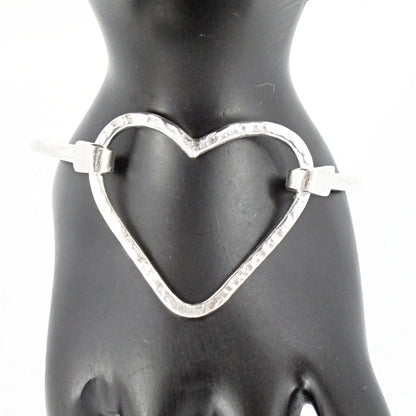 Sterling Silver Bracelet with Heart Clasp - South Florida Boho Boutique