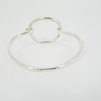 Sterling Silver Hammered Bracelet with Ring clasp - South Florida Boho Boutique