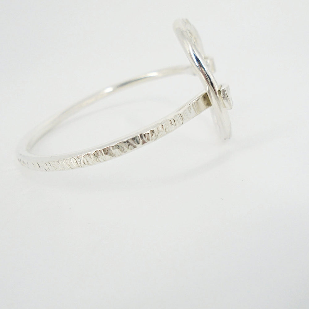 Sterling Silver Hammered Bracelet with Ring clasp - South Florida Boho Boutique