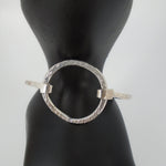 Sterling Silver Hammered Bracelet with Ring clasp - South Florida Boho Boutique