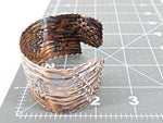 Copper Bracelet Cuff Tarnished And Stamp Design - South Florida Boho Boutique