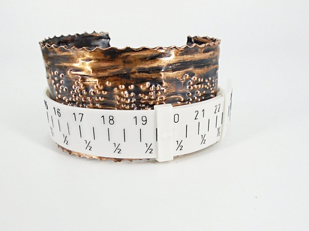 Copper Bracelet Cuff Tarnished And Stamp Design - South Florida Boho Boutique