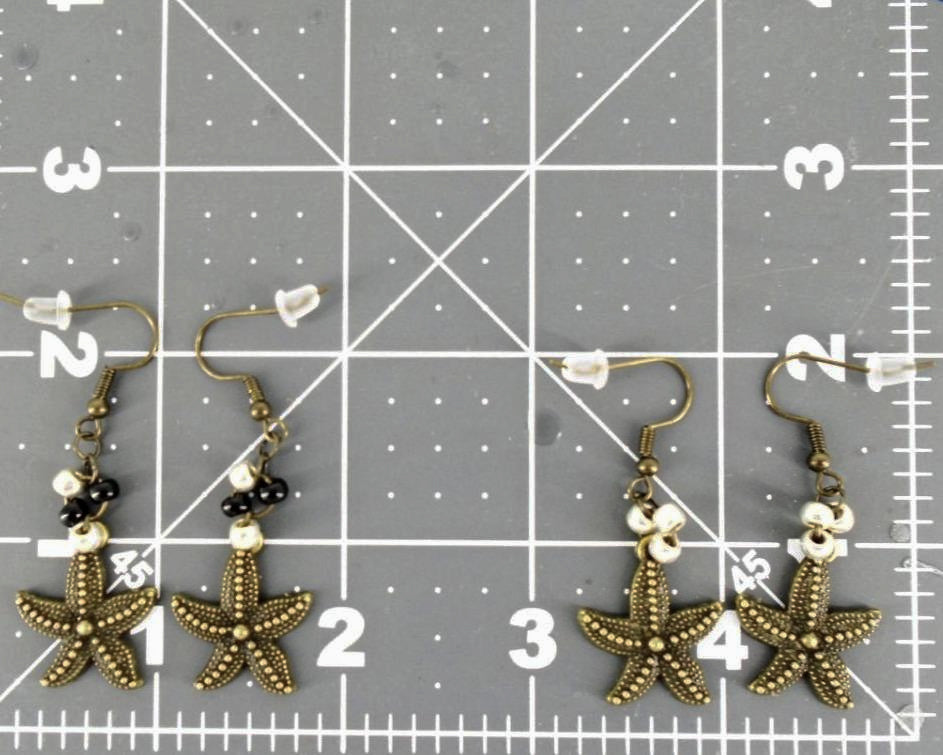 Vintage Color Starfish Earrings with Glass Beads - South Florida Boho Boutique