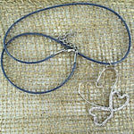 Sterling Silver Heart Pendant With Two Twisted Smaller Hearts - Interchangeable Chain - South Florida Boho Boutique