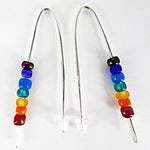 Sterling Silver Chakra Earrings With Glass Beads - South Florida Boho Boutique