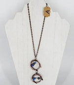 Copper Pendant Necklace With Gemstone Chips - South Florida Boho Boutique