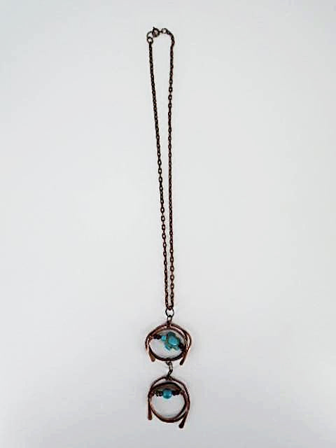 Copper Pendant Necklace With Turquoise Turtle Charm - South Florida Boho Boutique