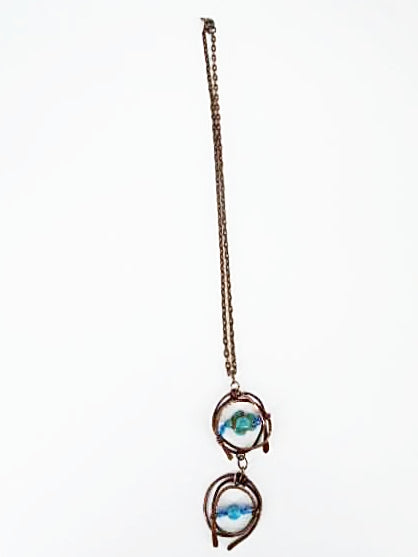 Copper Pendant Necklace With Turquoise Turtle Charm - South Florida Boho Boutique