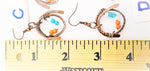 Sporty Copper Earrings Hammered And Wrapped - Miami Dolphins Colors - South Florida Boho Boutique