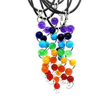 Sterling Silver Chakra Pendant Necklace, Yoga Beads - South Florida Boho Boutique