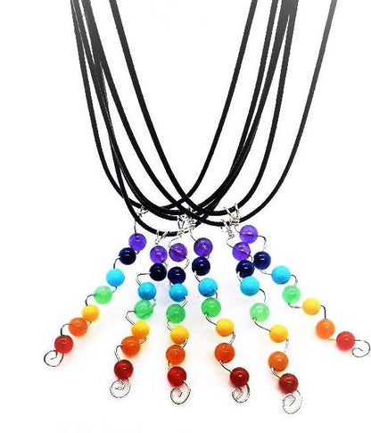 Sterling Silver Chakra Pendant Necklace, Yoga Beads - South Florida Boho Boutique