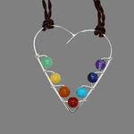 Sterling Silver Heart Chakra Pendant Necklace, Yoga Beads - South Florida Boho Boutique