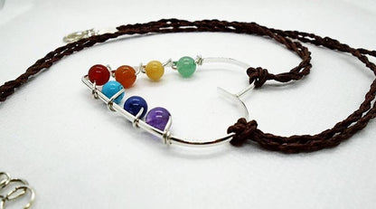 Sterling Silver Heart Chakra Pendant Necklace, Yoga Beads - South Florida Boho Boutique
