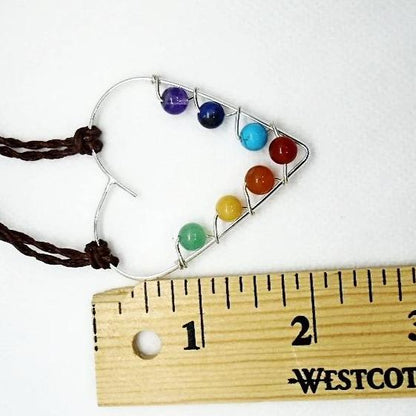 Sterling Silver Heart Chakra Pendant Necklace, Yoga Beads - South Florida Boho Boutique