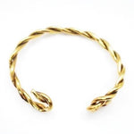 Twisted  Brass Bracelet Cuff With Twisted Ends - South Florida Boho Boutique