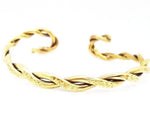 Twisted  Brass Bracelet Cuff With Twisted Ends - South Florida Boho Boutique