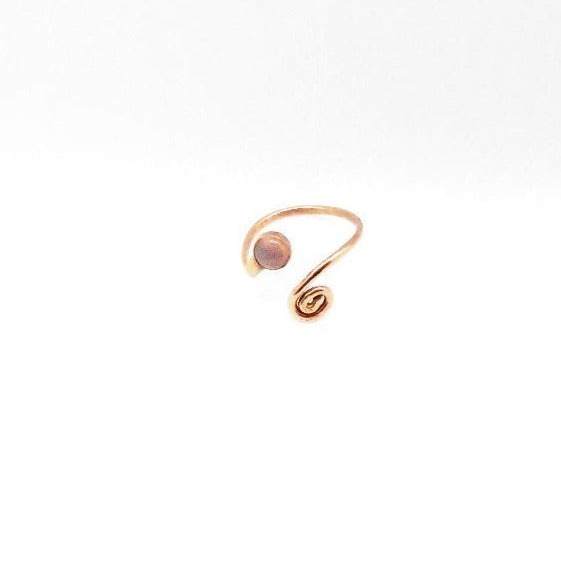 Copper Bypass Ring With Cabochons - Adjustable - South Florida Boho Boutique