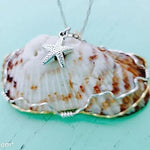 Gold And Silver Wire Wrapped Turkey Wing Seashell-Starfish Charm-Beach Boho - South Florida Boho Boutique