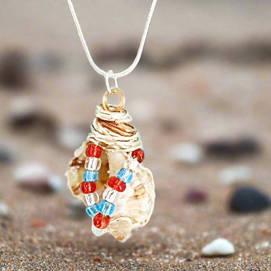 Apple Murex Shell Pendant-Wire Wrapped-Beach Boho-USA - South Florida Boho Boutique