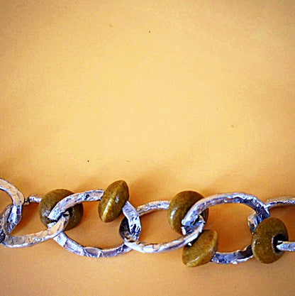 Brown Wood Bead Boho Necklace Bracelet Set-Individually Made Links - South Florida Boho Boutique