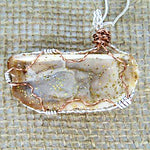 Angel Wing Seashell Pendant-Copper/Silver Tone Wire Wrap-Glitter Glazed - South Florida Boho Boutique