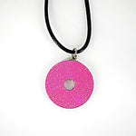 Pink metal pendant,beach/boho style,shiny, Swarovski Crystal, anchor charm, leather rope included - South Florida Boho Boutique