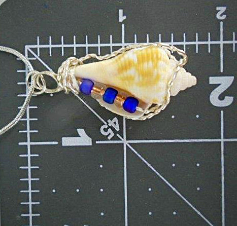 Horse Conch Seashell-silver Wire Wrapped-Color Glass Beads-Beach Boho - South Florida Boho Boutique
