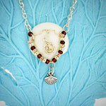 Natural Lucina Seashell Pendant-Silver Wire Wrap-Color Glass Beads-Boho Style - South Florida Boho Boutique