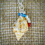 Natural Seashell Pendant-Silver Tone Wire Wrapped-Beach Boho-USA - South Florida Boho Boutique