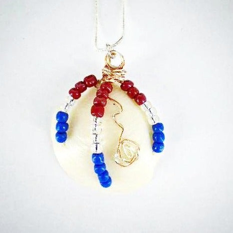 Lucina Seashell Pendant-Multi-Color-Glass Beads-Wire Wrapped-Beach Boho-USA - South Florida Boho Boutique