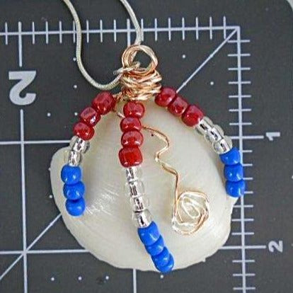 Lucina Seashell Pendant-Multi-Color-Glass Beads-Wire Wrapped-Beach Boho-USA - South Florida Boho Boutique