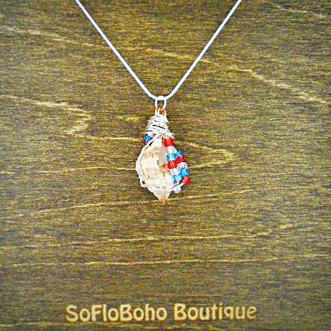 Apple Murex Shell Pendant-Wire Wrapped-Beach Boho-USA - South Florida Boho Boutique