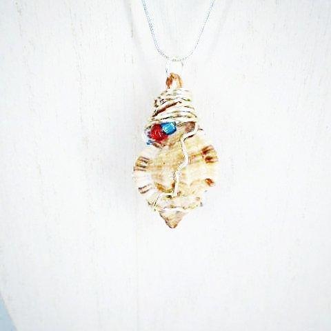 Apple Murex Shell Pendant-Wire Wrapped-Beach Boho-USA - South Florida Boho Boutique