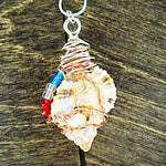Apple Murex Seashell Pendant-Multi Color Wire Wrapped-Multi Color Beads-Beach Boho - South Florida Boho Boutique