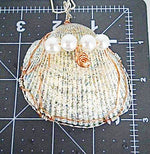 Large Cockle Shell Pendant-Glitter Coating Silver/Copper Tone Wire Wrapped & Encased-Beach Boho - South Florida Boho Boutique