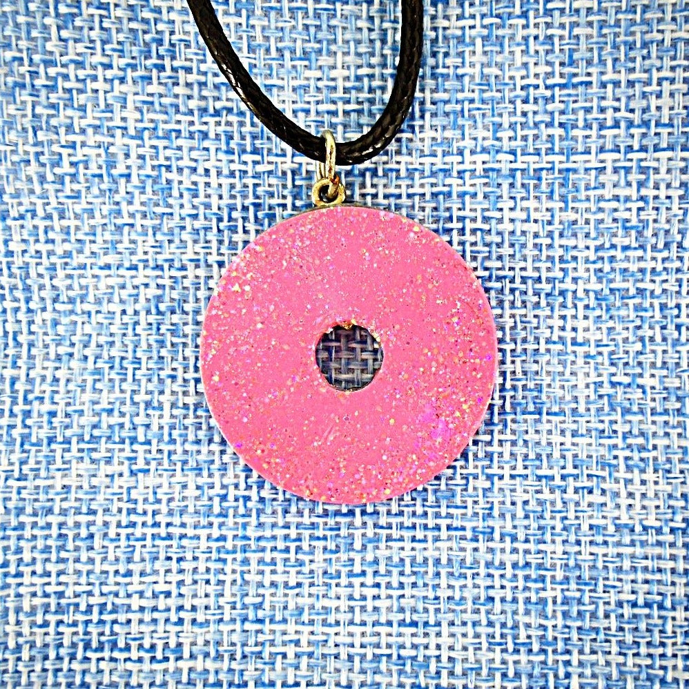 Pink metal pendant,beach/boho style,shiny, Swarovski Crystal, anchor charm, leather rope included - South Florida Boho Boutique