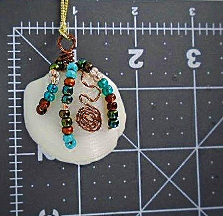 Lucina Seashell Pendant-Vintage Wire Wrapped-Multi Color Glass Beads-Boho Style - South Florida Boho Boutique