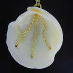 Lucina Seashell Pendant-Gold Wire Wrapped-Multi Color Glass Beads-Beach Boho - South Florida Boho Boutique