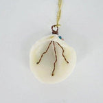 White Lucina Seashell Pendant,Vintage Wire Wrapped,Multi Color Glass Beads - South Florida Boho Boutique